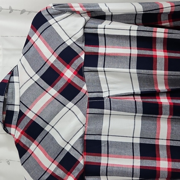 PLAID SHIRT DRESS SIZE SMALL / RED /WHITE/BLUE BLL-NYC - Picture 8 of 9